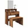 vidaXL Dressing Stool Old Wood 70x35x45 cm Engineered Wood