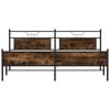 vidaXL Metal Bed Frame without Mattress Smoked Oak 193x201 cm