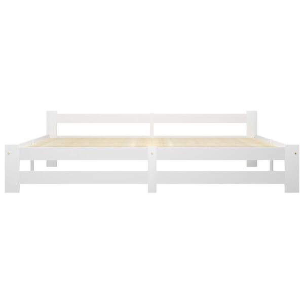 vidaXL Bed Frame without Mattress White Solid Wood 200x200 cm