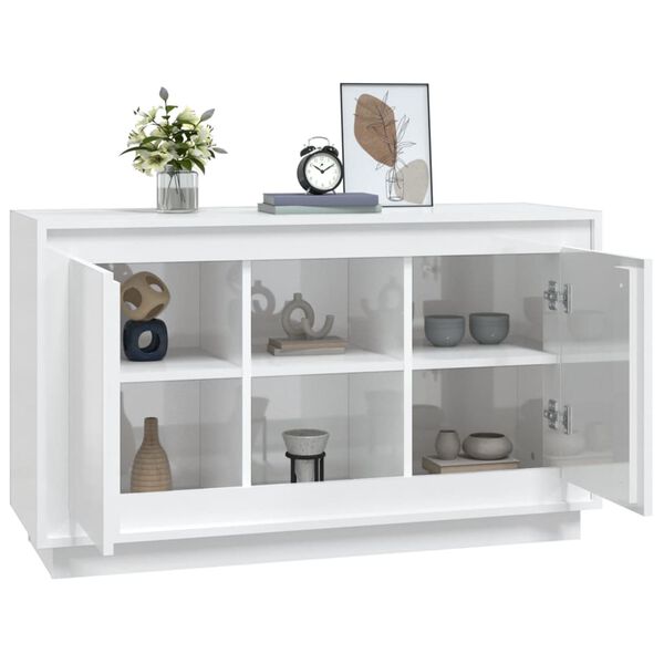 vidaXL Sideboard High Gloss White 102x35x60 cm Engineered Wood