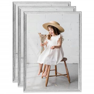 vidaXL Photo Frames Collage 3 pcs for Wall or Table Silver 15x21cm MDF