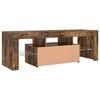 vidaXL TV Cabinet with LED Lights Smoked Oak 120x35x40 cm