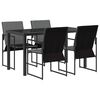 vidaXL Garden Dining Set 5 pcs Black and Anthracite 140 x 70 x 73 cm