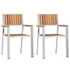 vidaXL Garden Chair 2 pcs Solid Acacia Wood and Stainless Steel
