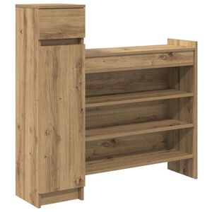 vidaXL Shoe Cabinet Artisan Oak 100.5 x 28 x 100 cm Engineered Wood