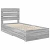 vidaXL Bed Frame Grey Sonoma and Silver 75 x 190 cm Engineered Wood