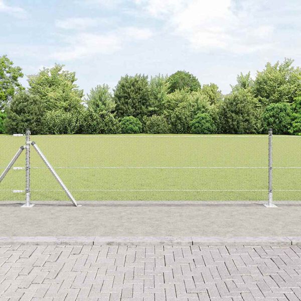 vidaXL Fence Post Silver 25 x 0.5 m (13 mm mesh) Steel