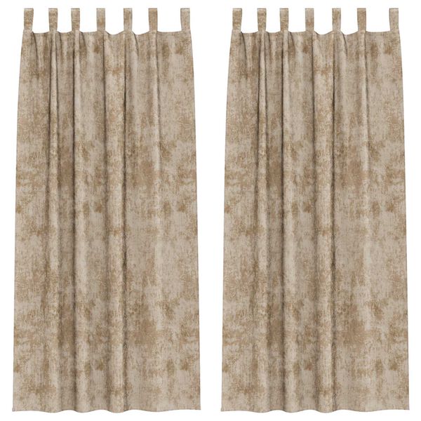 vidaXL Velvet Curtains 2 pcs Champagne 260 x 140 cm Velvet