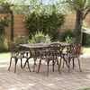 vidaXL Garden Dining Set 7 pcs Bronze Aluminium
