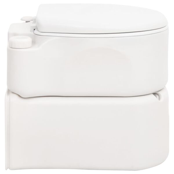 vidaXL Integrated Camping Toilet White 24+17 L HDPE&Enamel