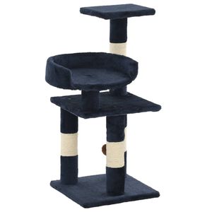 vidaXL Cat Tree | Blue | Particle board, plush, sisal rope | Medium | Durable