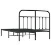 vidaXL Metal Bed Frame without Mattress with Headboard Black 120x190cm