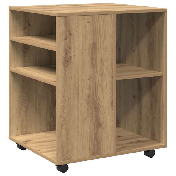 vidaXL Rolling Cabinet Artisan Oak 60x53x72 cm Engineered Wood