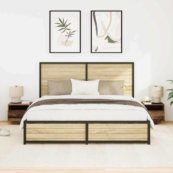 vidaXL Bedside Cabinet 2 pcs Old Wood 40 x 39 x 37 cm Engineered Wood