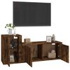 vidaXL 2 Piece TV Cabinet Set Smoked Oak Engineered Wood