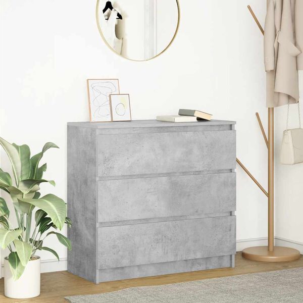 vidaXL Sideboard Concrete Grey 80x35x76 cm Engineered Wood