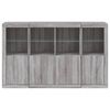 vidaXL Sideboards with LED Lights 3 pcs Grey Sonoma Engineered Wood