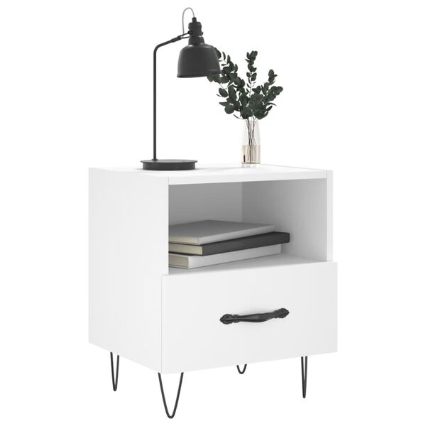 vidaXL Bedside Cabinets 2 pcs White 40x35x47.5 cm Engineered Wood