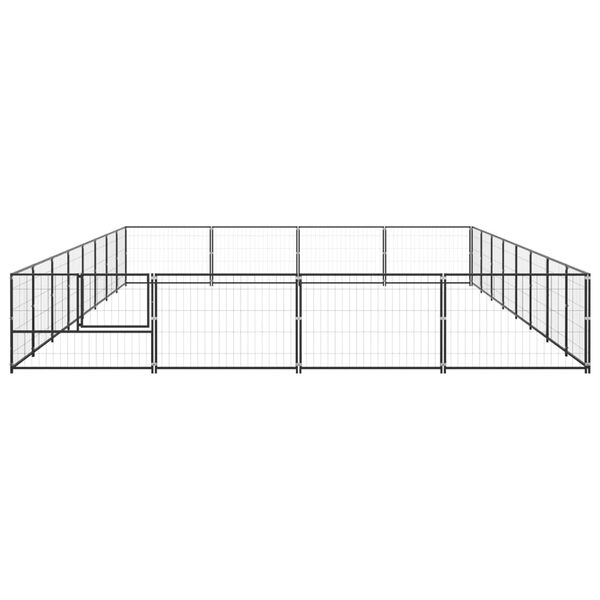 vidaXL Dog Kennel Black 32 m&sup2; Steel