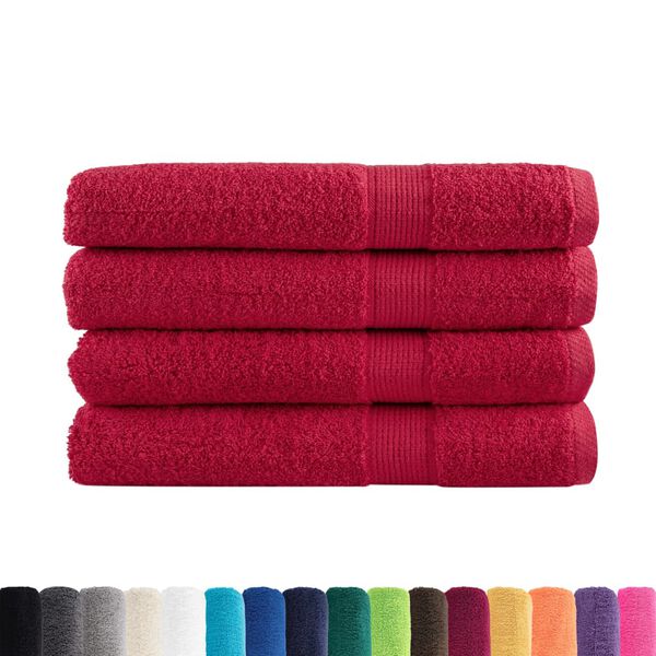 vidaXL Premium Towels SOLUND 4 pcs Red 100x200 cm 600 gsm