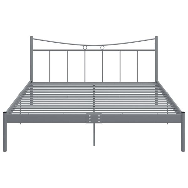 vidaXL Bed Frame without Mattress Grey Metal 160x200 cm