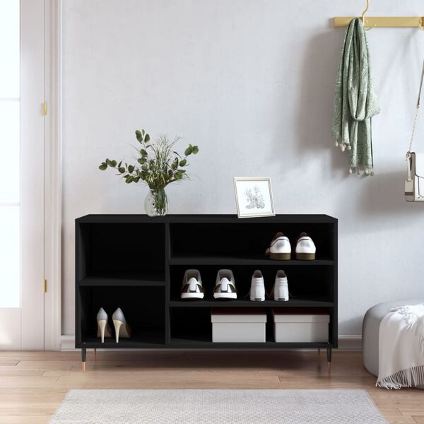 vidaXL Shoe Cabinet Black 102x36x60 cm Engineered Wood