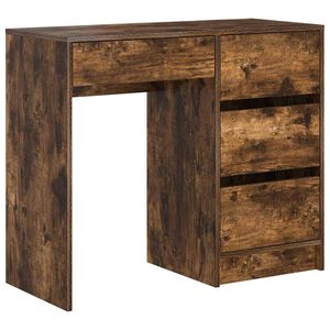 vidaXL Desk Smoked Oak Engineered Wood 90 x 37.5 x 75 cm