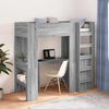 vidaXL Loft Bed Frame with Desk with Storage Grey Sonoma 75 x 190 cm