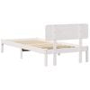 vidaXL Bed Frame with Headboard White 75 x 190 cm Solid Pine Wood