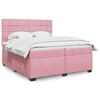 vidaXL Box Spring Bed with Mattress Pink 200x200 cm Velvet