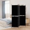 vidaXL 3-Panel Room Divider Black 150x180 cm Fabric