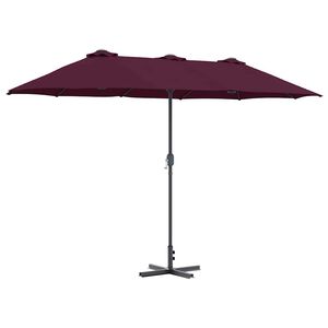vidaXL Garden Parasol Bordeaux Red 370 x 197 x 239 cm