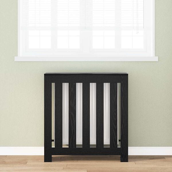 vidaXL Radiator Cover Black Oak 78 x 20 x 82 cm Engineered Wood