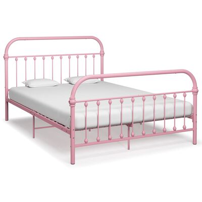 vidaXL Bed Frame Pink Metal 120x200 cm