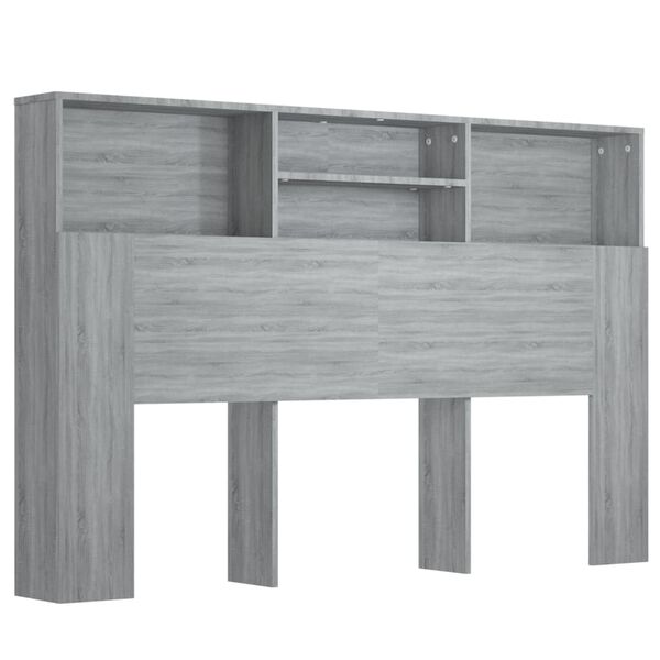 vidaXL Headboard Cabinet Grey Sonoma 160x19x103.5 cm