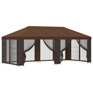 vidaXL 6 x 3 m Brown Polyester and Steel 190