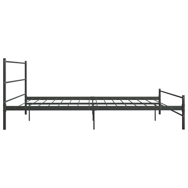 vidaXL Bed Frame without Mattress Grey Metal 180x200 cm Super King