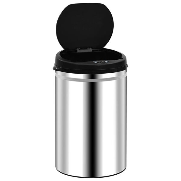 vidaXL Automatic Sensor Dustbin 30 L Stainless Steel