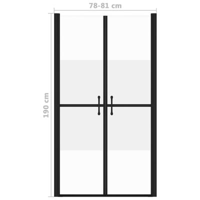 vidaXL Shower Door Half Frosted ESG (78-81)x190 cm