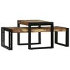 vidaXL Coffee Table 2 pcs Multicolour Solid reclaimed wood