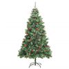 vidaXL Artificial Hinged Christmas Tree with Cones and Berries 210 cm