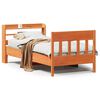 vidaXL Bed Frame without Mattress Wax Brown 75x190 cm Small Single Solid Wood Pine