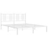vidaXL Metal Bed Frame without Mattress with Headboard White 160x200cm