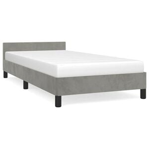 vidaXL Bed Frame without Mattress Light Grey 90x190cm Single Velvet
