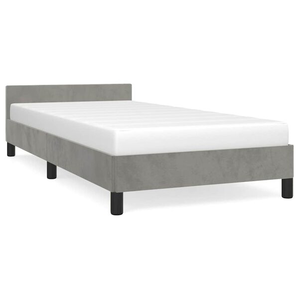 vidaXL Bed Frame without Mattress Light Grey 90x190cm Single Velvet