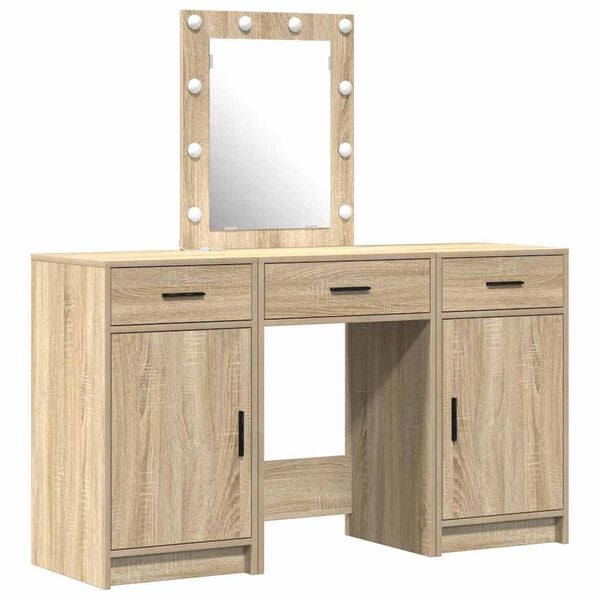 vidaXL Dressing Table with Door Brown 50 x 41 x 135 cm Engineered Wood