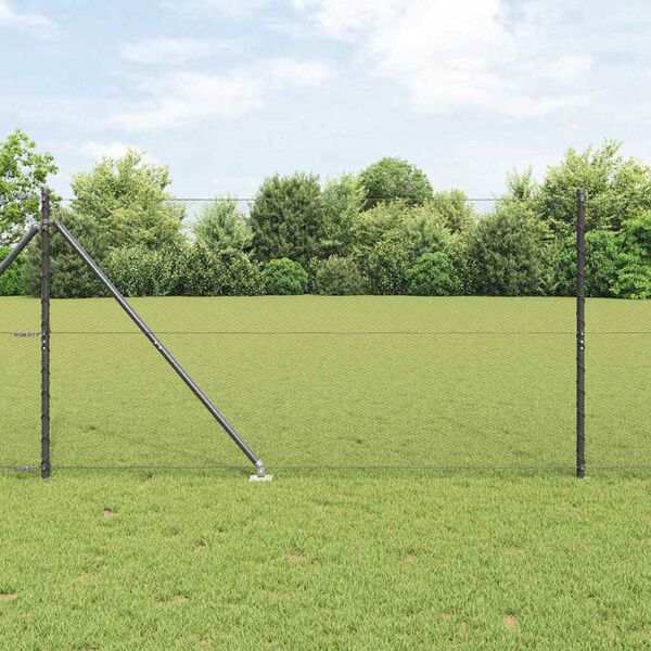 vidaXL Fence Post Grey 25 x 1.4 m (13 mm mesh) Steel and PVC