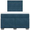 vidaXL Box Spring Bed with Mattress Blue 120x200 cm Velvet