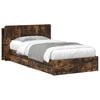 vidaXL Bed Frame with Storage Smoked Oak 100 x 200 cm Engineered Wood