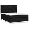 vidaXL Box Spring Bed with Mattress Black 140x200 cm Fabric